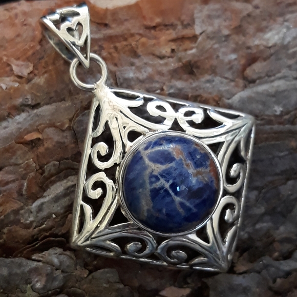 Sodalite Sterling Silver Pendant - Picture 5 of 5